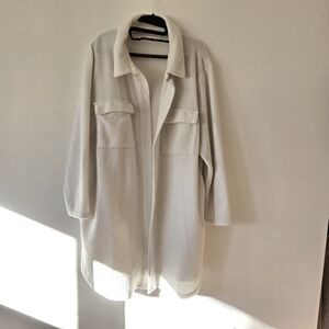 Open Front Cream Shacket
